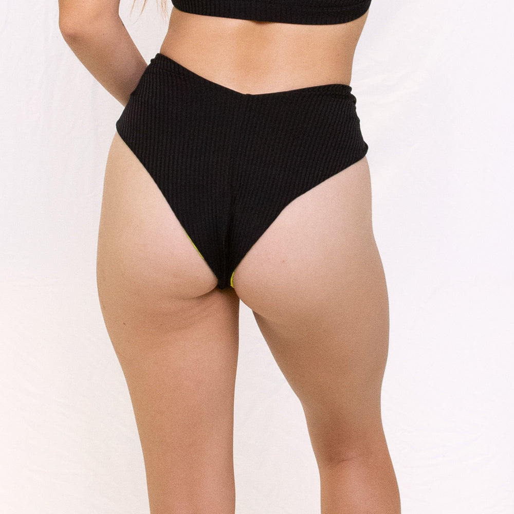 Tessa V Bottom - Black/Lime