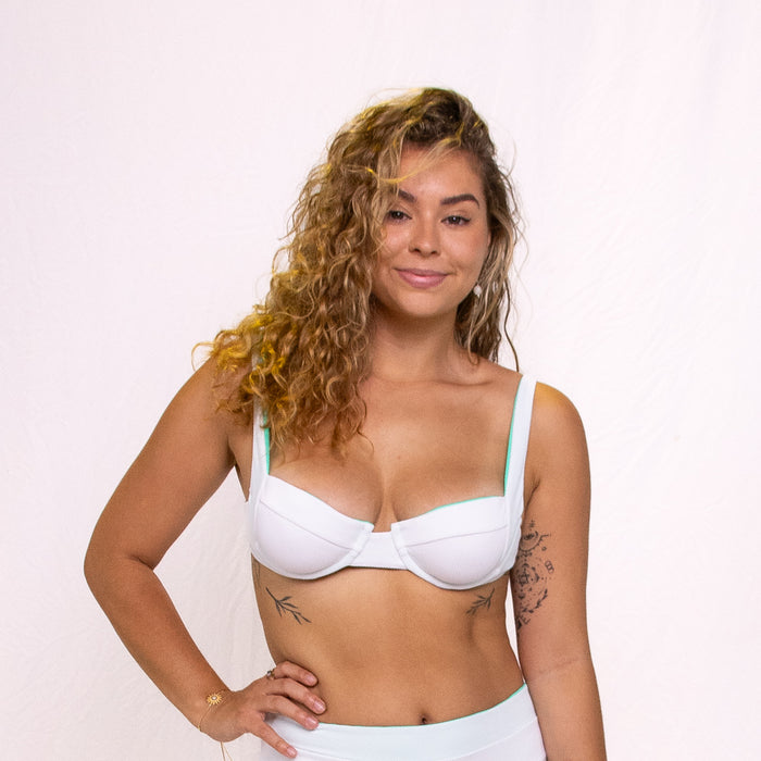 Bella Top - White/Jade