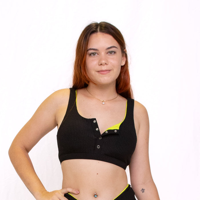 Mischa Top - Black/Lime